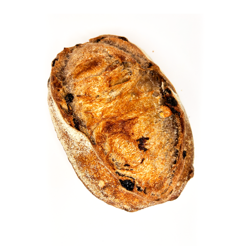 PAN ARTESANO DE HARINA DE TRIGO CON PASAS Y NUECES (750g)